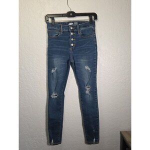 Girls Old Navy Rockstar Super Skinny Jeggings Size 14 Button Fly